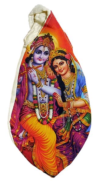 Japamala Bag with Radha Krishna Print