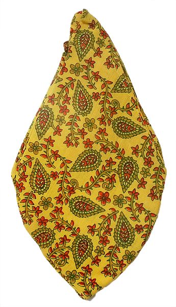 Paisley Print on Yellow Cotton Japamala Bag