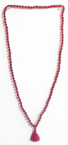Buddhist Prayer Mala with 108 Red Agate Stone Beads