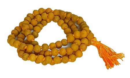 108 Yellow Wooden Beads Japamala