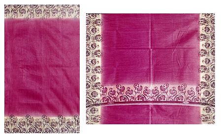 Magenta Cotton Silk Kota Sari with Printed Border