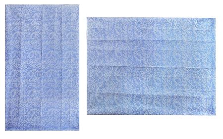 Printed Light Blue Cotton Sari