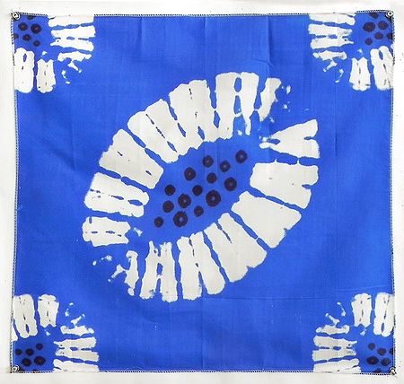 Tie and Dye Blue Cotton Head Scarf