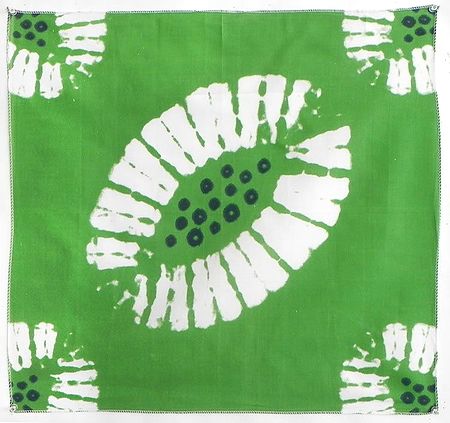 Tie and Dye Green Cotton Head Scarf