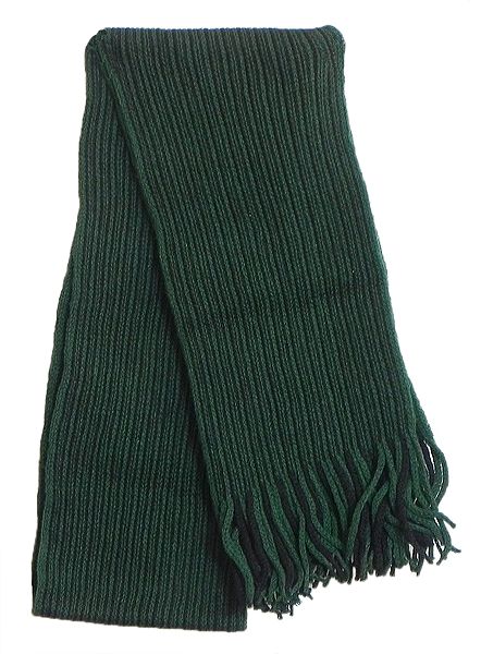 Knitted Green Woolen Scarf