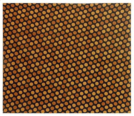 Yellow and Brown Polka Dots on Black Cotton Head Scarf