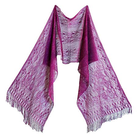 Buy Purple Silk Thread Scarf
