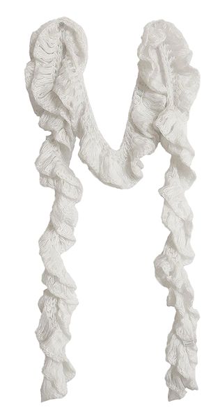 White Crocheted Woolen Scarf