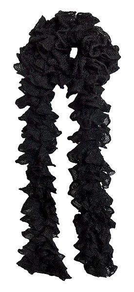 Black Crocheted Woolen Scarf