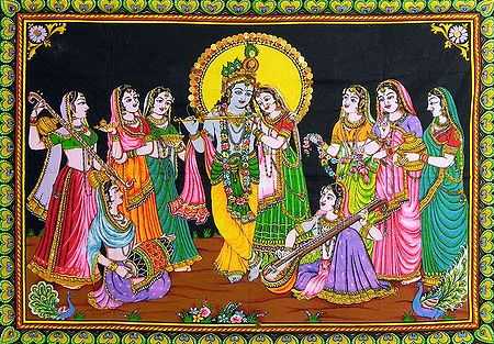 Radha Krishna and Gopinis