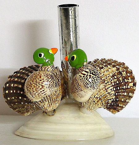 Decorative Pen Holder with Two Birds