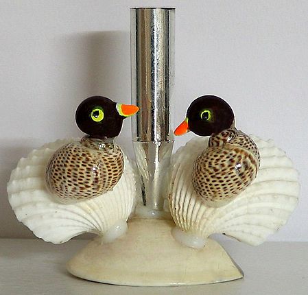 Decorative Pen Holder with Two Birds