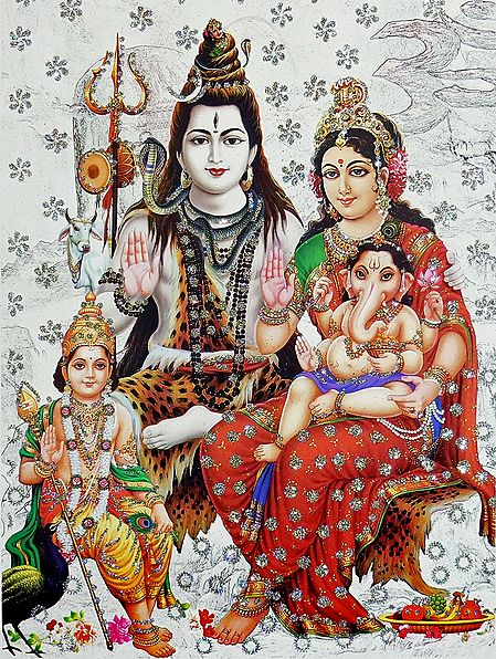 Shiva Family - Glitter Poster