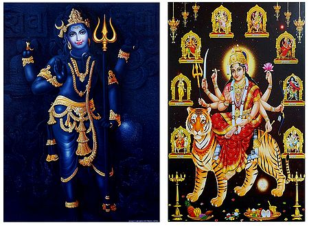 Shiva and Navadurga - Set of 2 Posters