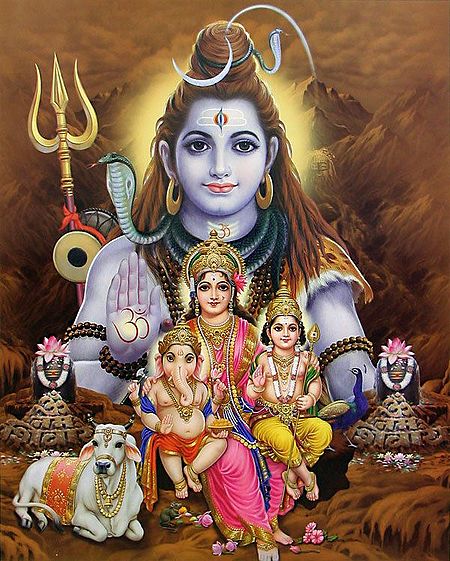 Lord Shiva with His Family