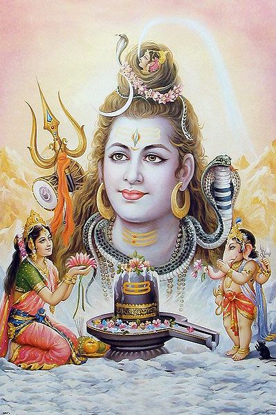 Parvati and Ganesha Propitiating Lord Shiva