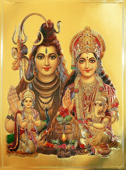 Lord Shiva, Parvati, Kartik and Ganesha