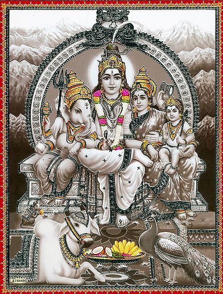 Shiva and Parvati with Ganesha and Kartik