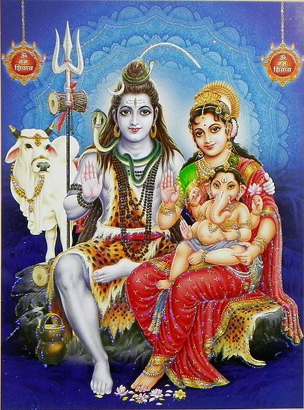 Shiva Parivar - Glitter Poster