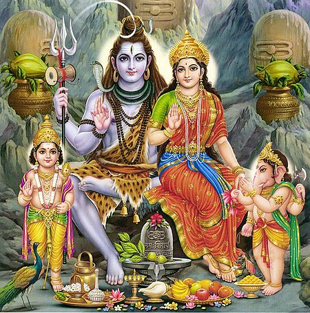 Shiva,Parvati, Kartik and Ganesha