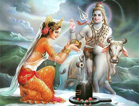 Parvati Worships Lord Shiva