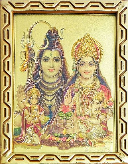 Lord Shiva with Parvati, Ganesha and Kartik