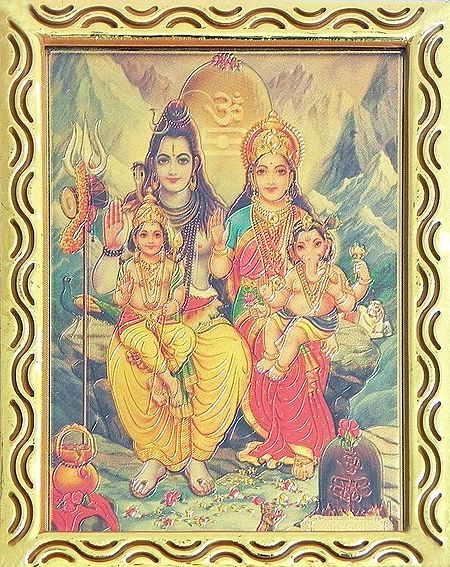 Lord Shiva with Parvati, Kartikeya and Ganesha