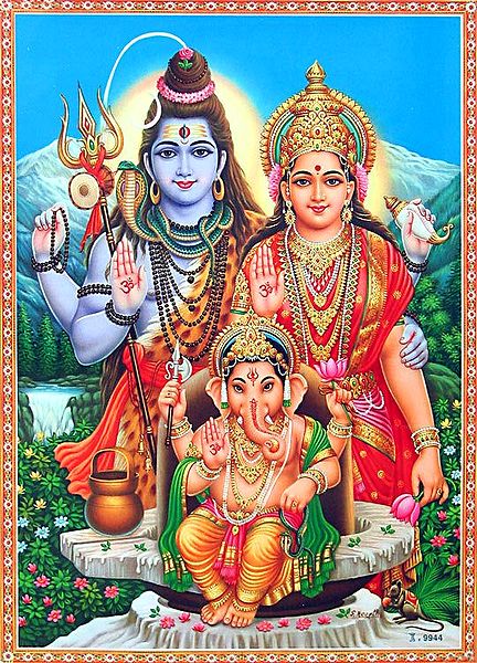 Shiva, Parvati and Ganesha