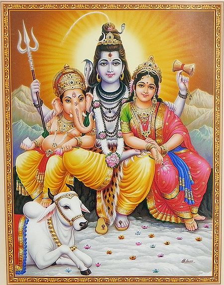 Shiva, Parvati, Ganesha and Nandi