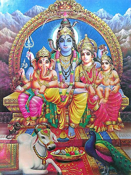Shiva, Parvati, Kartikeya and Ganesha
