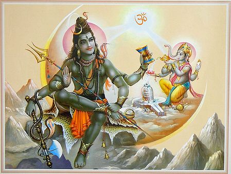 Ganesha Propitiating Shiva