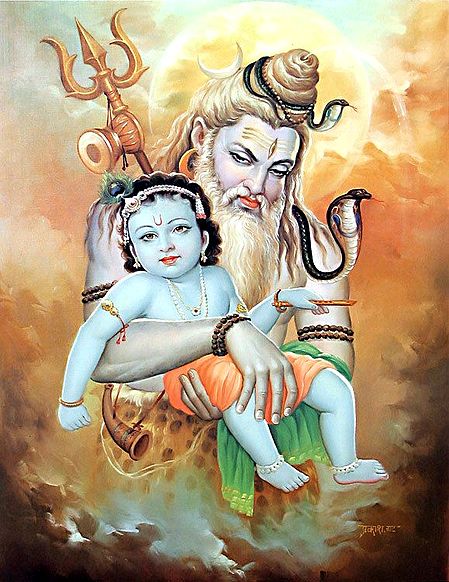 Young Krishna on Lord Shiva's Lap