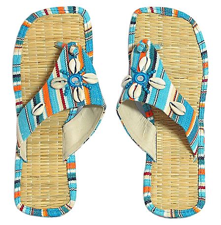 Colorful Ladies Sandal With Cowrie and Beads