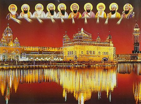 Golden Temple of Amritsar with the Ten Sikh Gurus