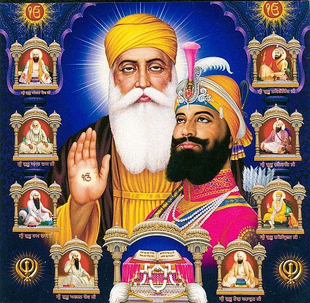 Dus Gurus of Sikh with Guru Granth Sahib