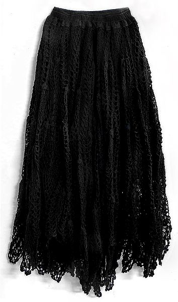 Black Crocheted Skirt