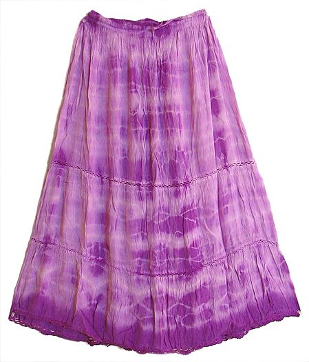 Mauve Tie and Dye Synthetic Skirt