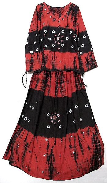 Red and Black Indian Dress