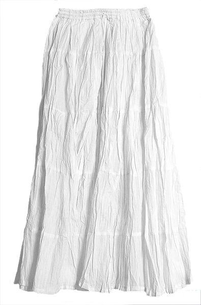 White Crushed Skirt