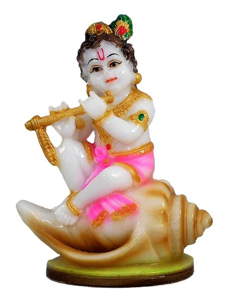 Krishna Sitting on Conch