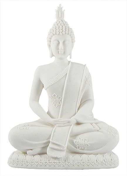Meditating Buddha in White Robe