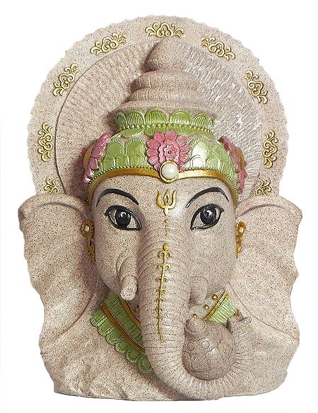 The Bust Image of Lord Ganesha - A Sandstone Carving
