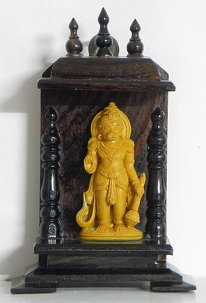 Hanuman in a Wooden Temple