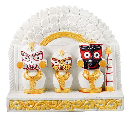 Jagannath, Balaram, Subhadra with White Chali