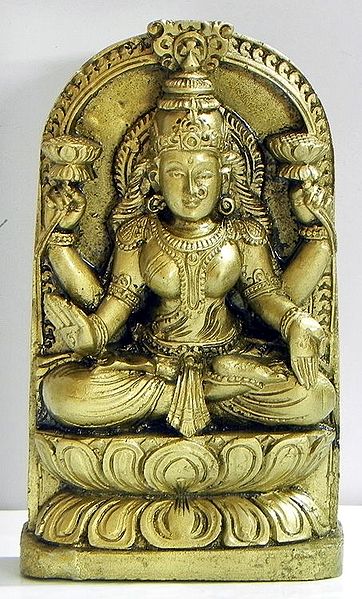 Goddess Lakshmi Sitting on a Lotus