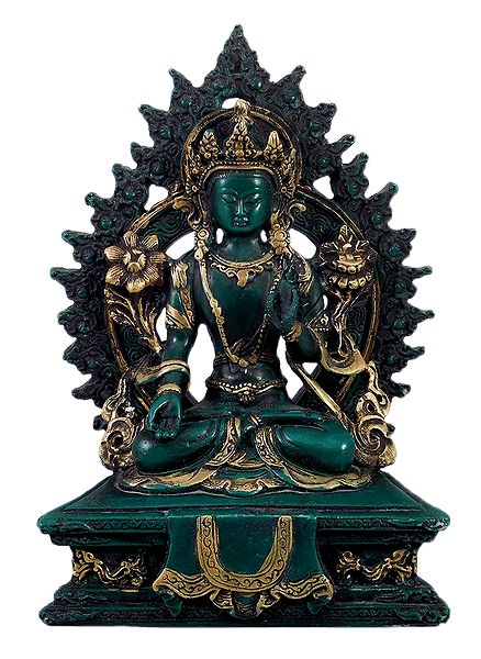 Amitayush Buddha in Antiqueted Style - Stone Statue