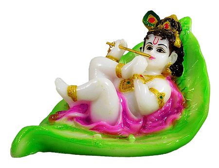 Krishna Resting on Leaf