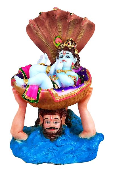 Vasudev Carrying Baby Krishna