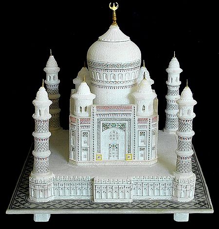 White Marble Taj Mahal - Shah Jahan's Memorial of Love for his Wife Mumtaz Mahal