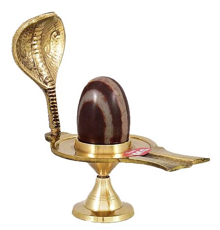 Narmadeshwar Shiva Linga on Brass Base